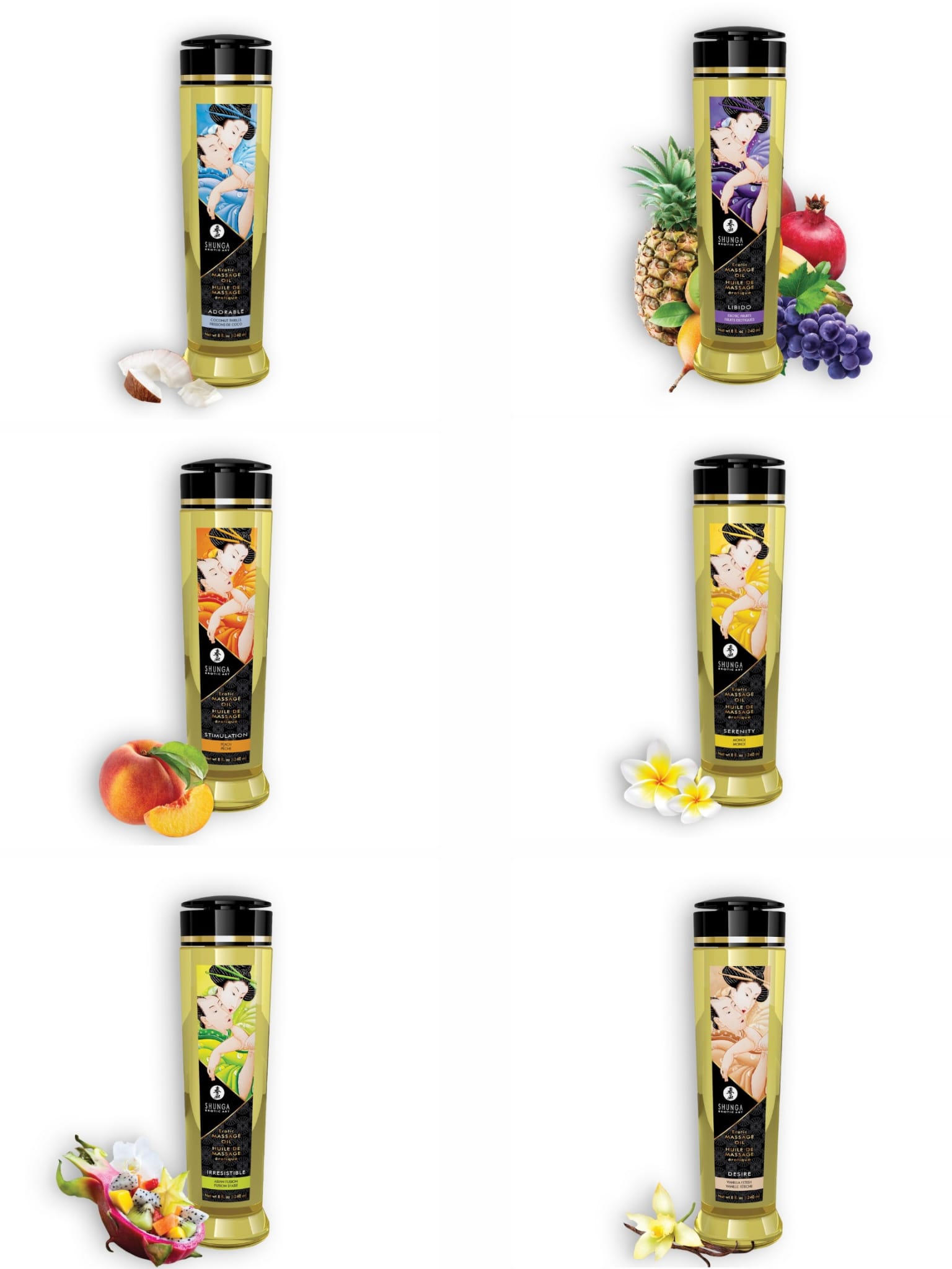 SHUNGA ACEITE DE MASAJE VARIOS AROMAS 240 ML