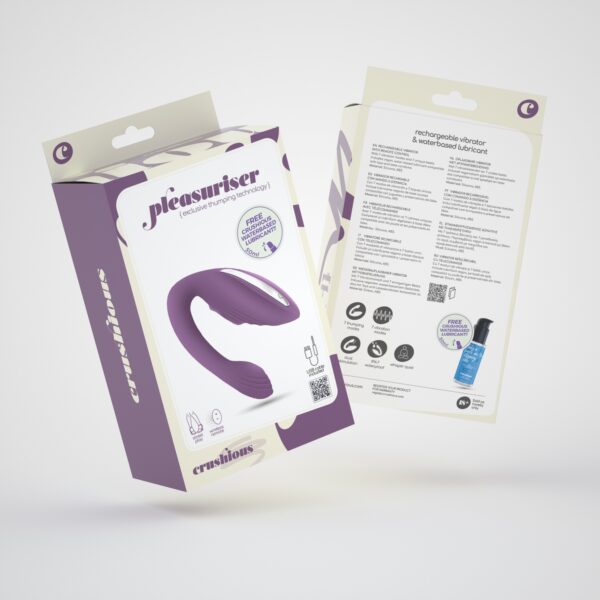 VIBRADOR CON CONTROL REMOTO PARA PAREJAS PLEASURISER | 7 FUNCIONES DE GOLPEO Y 7 MODOS DE VIBRACIÓN PLEASURISER CRUSHIOUS
